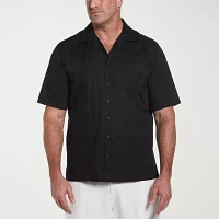 Cubavera Big and Tall Mens Regular Fit Short Sleeve Button-Down Shirt