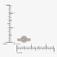 (G / Vs2-Si1) Womens 1 CT. T.W. Lab Grown White Diamond 10K Gold Side Stone Halo Bridal Set
