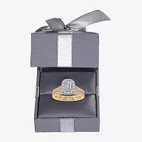 (G / Vs2-Si1) Womens 1 CT. T.W. Lab Grown White Diamond 10K Gold Side Stone Halo Bridal Set