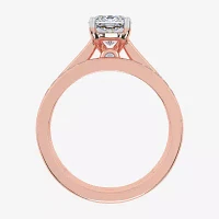 (G / Vs2-Si1) Womens 1 1/2 CT. T.W. Lab Grown White Diamond 10K Rose Gold Round Side Stone Bridal Set