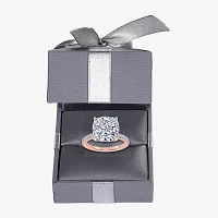 Womens 5 1/2 CT. T.W. White Diamond 14K Rose Gold Cushion Side Stone Engagement Ring