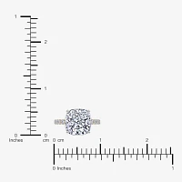 Womens 5 1/2 CT. T.W. White Diamond 14K Gold Cushion Side Stone Engagement Ring