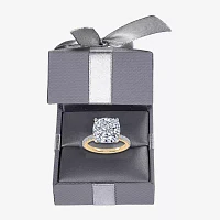Womens 5 1/2 CT. T.W. White Diamond 14K Gold Cushion Side Stone Engagement Ring