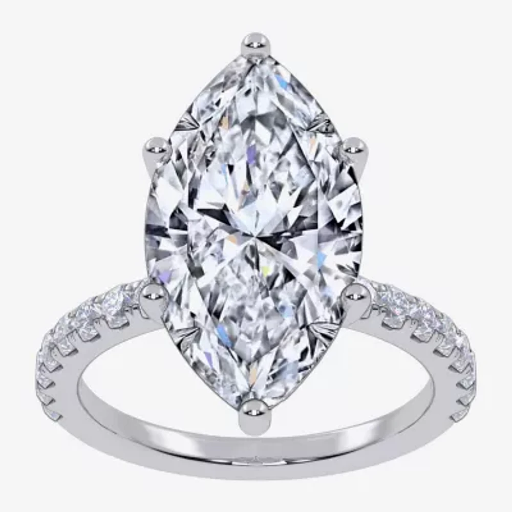 Womens 5 1/2 CT. T.W. White Diamond 14K Gold Marquise Side Stone Engagement Ring