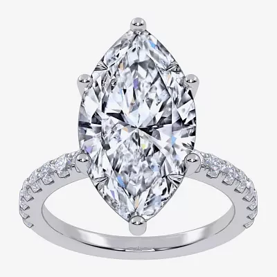 Womens 5 1/2 CT. T.W. White Diamond 14K Gold Marquise Side Stone Engagement Ring