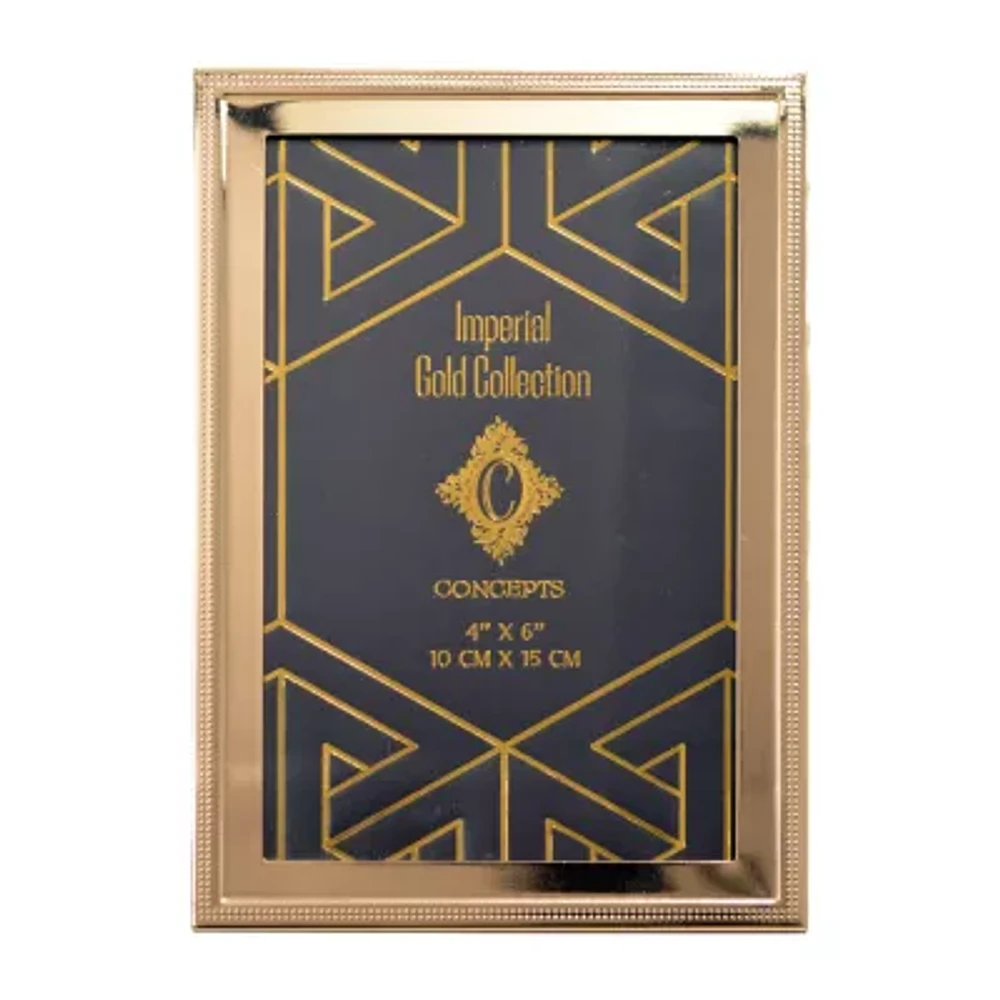 Concepts In Time 5x7 Fine Bead Gold 1-Opening Tabletop Frame