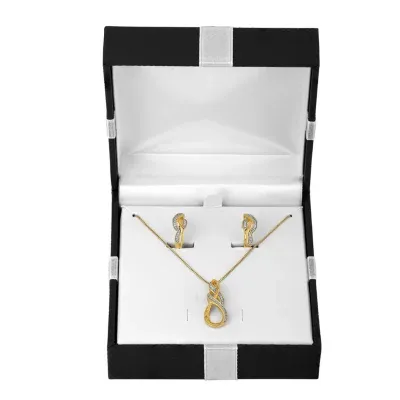 Womens 2-pc. White Diamond 14K Gold over Silver Jewelry Set