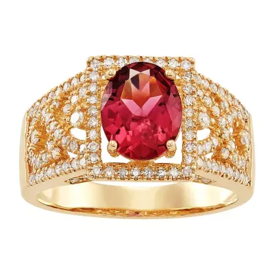 Womens 1/2 CT. T.W. Genuine Red Tourmaline 14K Gold Engagement Ring