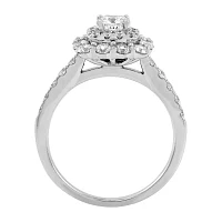 Womens 1 1/2 CT. T.W. Genuine White Diamond 14K White Gold Engagement Ring