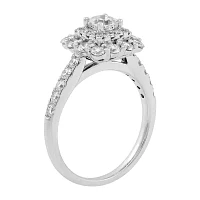 Womens 1 1/2 CT. T.W. Genuine White Diamond 14K White Gold Engagement Ring