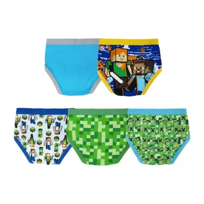 Little Boys 5 Pack Minecraft Briefs