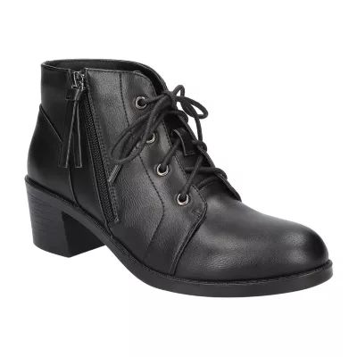 Easy Street Womens Becker Stacked Heel Booties