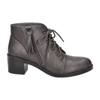 Easy Street Womens Becker Stacked Heel Booties