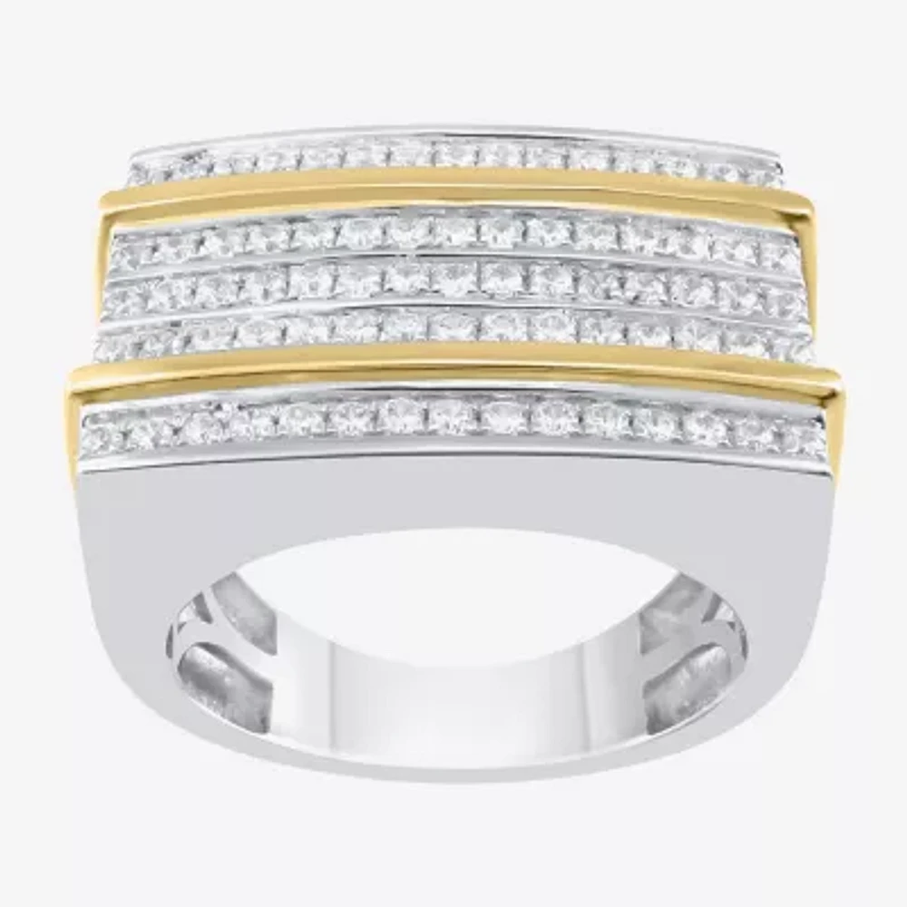 Mens 1/ CT. T.W. Natural White Diamond Sterling Silver Fashion Ring
