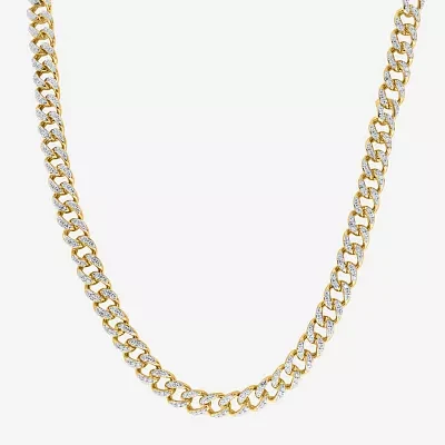 Mens 14K Gold Over Silver 22 Inch Chain Necklace
