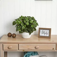 16’’ Pothos Artificial Plant in White Ceramic Vase
