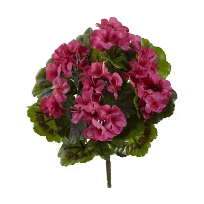 Geranium Artificial Bush UV Resistant-Set of 4 (Indoor/Outdoor)