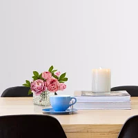Nearly Natural Peony In Glass Vase Artificial Flowers