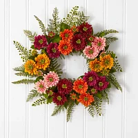 Nearly Natural Mixed Flower Wreath Artificial Flowers