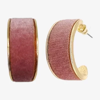 Bijoux Bar Gold Tone Velvet Hoop Earrings