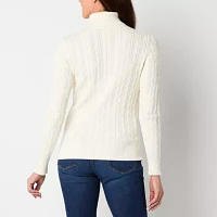St. John's Bay Tall Womens Turtleneck Long Sleeve Pullover Sweater