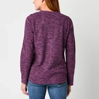 St. John's Bay Tall Polar Fleece Womens Mock Neck Long Sleeve Sweatshirt