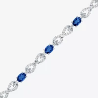 Gemstone Sterling Silver Infinity 7.5 Inch Tennis Bracelet