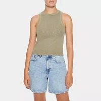 Forever 21 Ribbed Muscle Womens Juniors Scoop Neck Sleeveless Tank Top