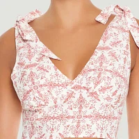 Forever 21 Juniors Tie Sleeve Womens V Neck Sleeveless Blouse