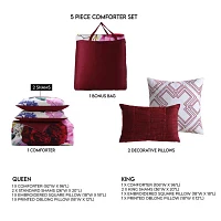 Bebejan Magenta Floral 5-pc. Midweight Reversible Comforter Set