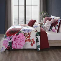 Bebejan Magenta Floral 5-pc. Midweight Reversible Comforter Set