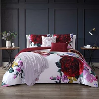 Bebejan Magenta Floral 5-pc. Midweight Reversible Comforter Set