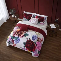 Bebejan Magenta Floral 5-pc. Midweight Reversible Comforter Set