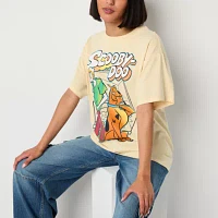 Juniors Womens Crew Neck Short Sleeve Scooby Doo Graphic T-Shirt