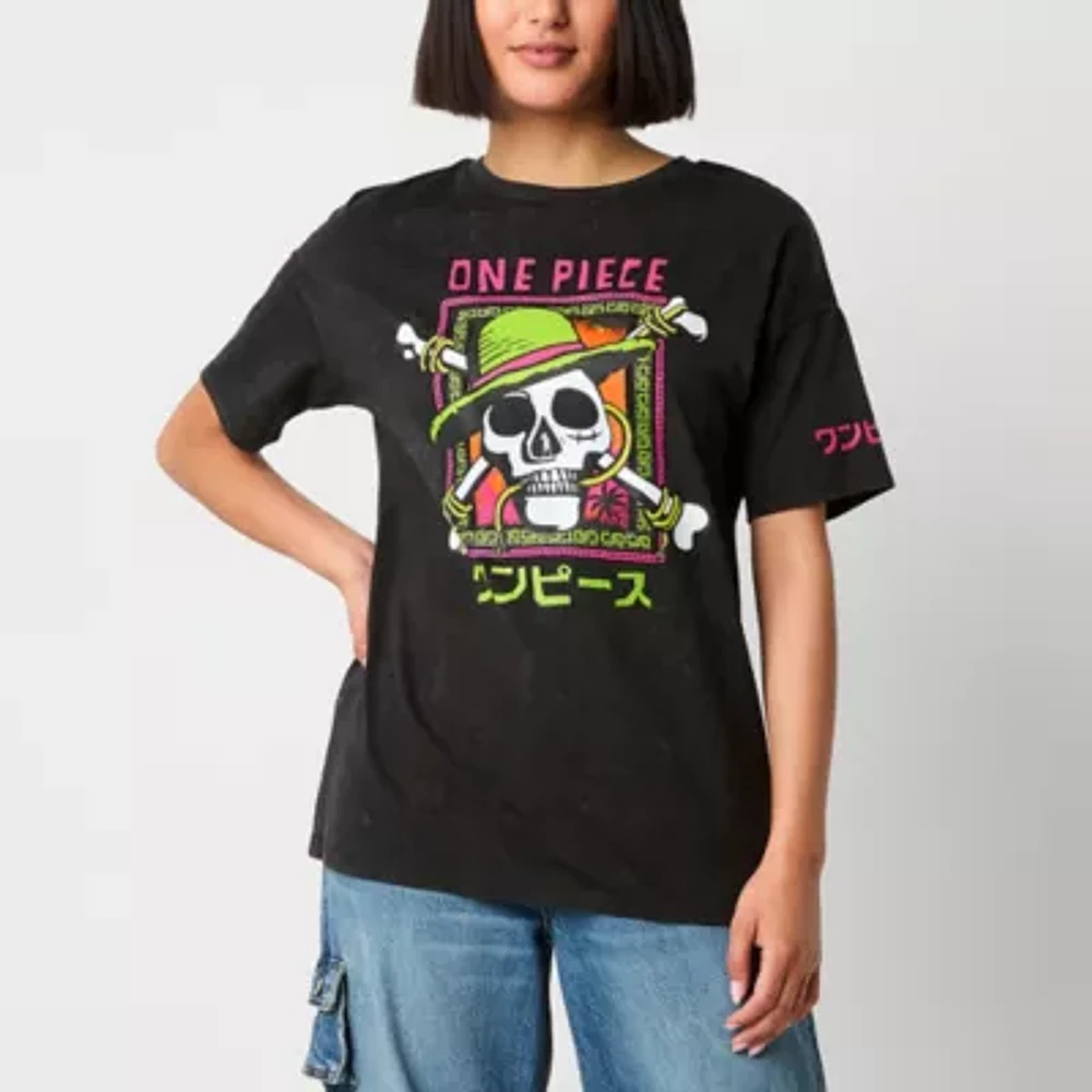 Juniors One Piece Boyfriend Tee Womens Crew Neck Short Sleeve Graphic T-Shirt