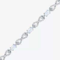 Gemstone Sterling Silver Infinity 7.5 Inch Tennis Bracelet