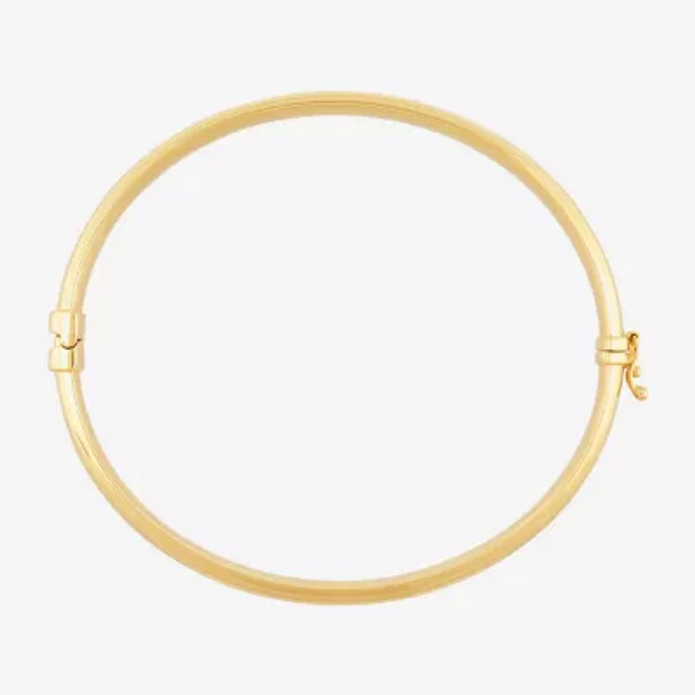 14K Gold Over Silver Heart Bangle Bracelet