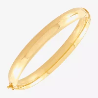 14K Gold Over Silver Heart Bangle Bracelet