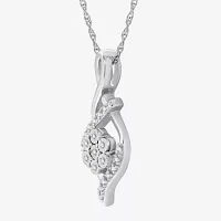 Diamond Blossom Womens 1/10 CT. T.W. Lab Grown White Diamond Sterling Silver Pendant Necklace