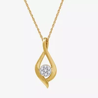 Diamond Blossom Womens 1/10 CT. T.W. Lab Grown White Diamond 14K Gold Over Silver Sterling Silver Pendant Necklace