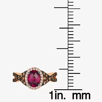 Le Vian® Ring featuring 1 1/2 CT. Raspberry Rhodolite® Chocolate Diamonds® 1/6 Nude Diamonds™ set 14K Strawberry Gold®