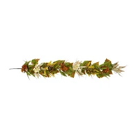 Northlight Flowers With Wheat Unlit Christmas Garland