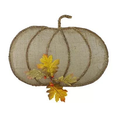 Northlight 19in Burlap And Vine Pumpkin Wall Decal