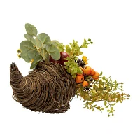 Northlight 20in Apples And Pears Cornucopia Christmas Tabletop Decor