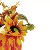 Northlight 12in Orange And Yellow Pumpkin Thanksgiving Tabletop Decor