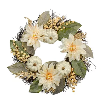 Northlight 22in Dahlia And Pumpkin Wreath