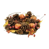 Northlight 13.5in Pinecone And Pumpkin Unlit Wreath