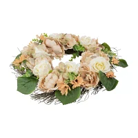 Northlight 22in Peach And White Fall Wreath