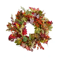 Northlight 2oin Leaves And Berries Unlit Wreath