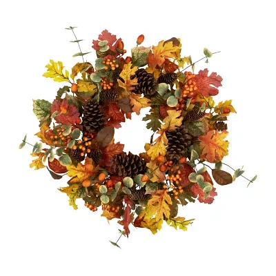 Northlight 26in Berries And Pinecone Unlit Indoor Wreath